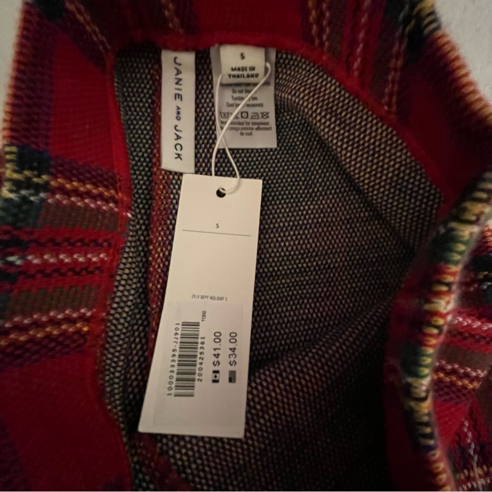 Janie & Jack Red & Green Plaid Pants - Picture 5 of 6